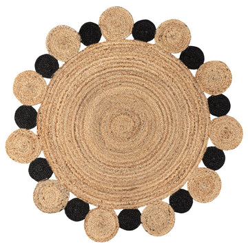 Ayana Two-tone Jute Hippy Circle Area Rug